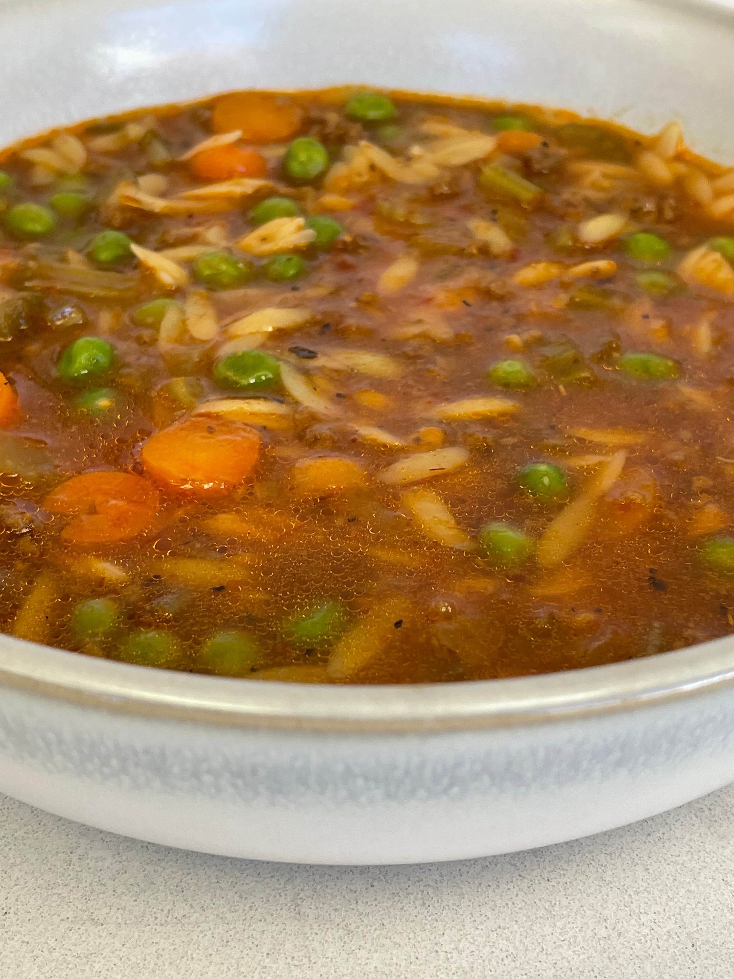 Vegetable Beef & Orzo Soup Nur's Kitchen